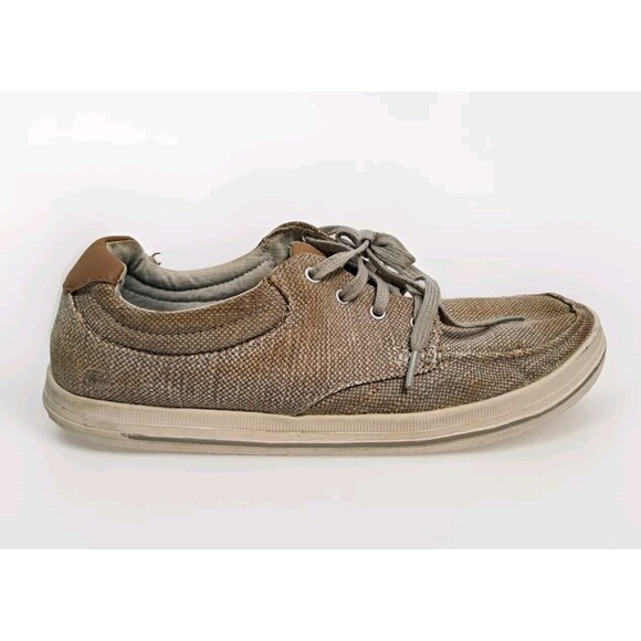 SKECHERS Men's 11.5 Relaxed Fit Define Soden Khaki Canvas Distressed Casual - Picture 4 of 11